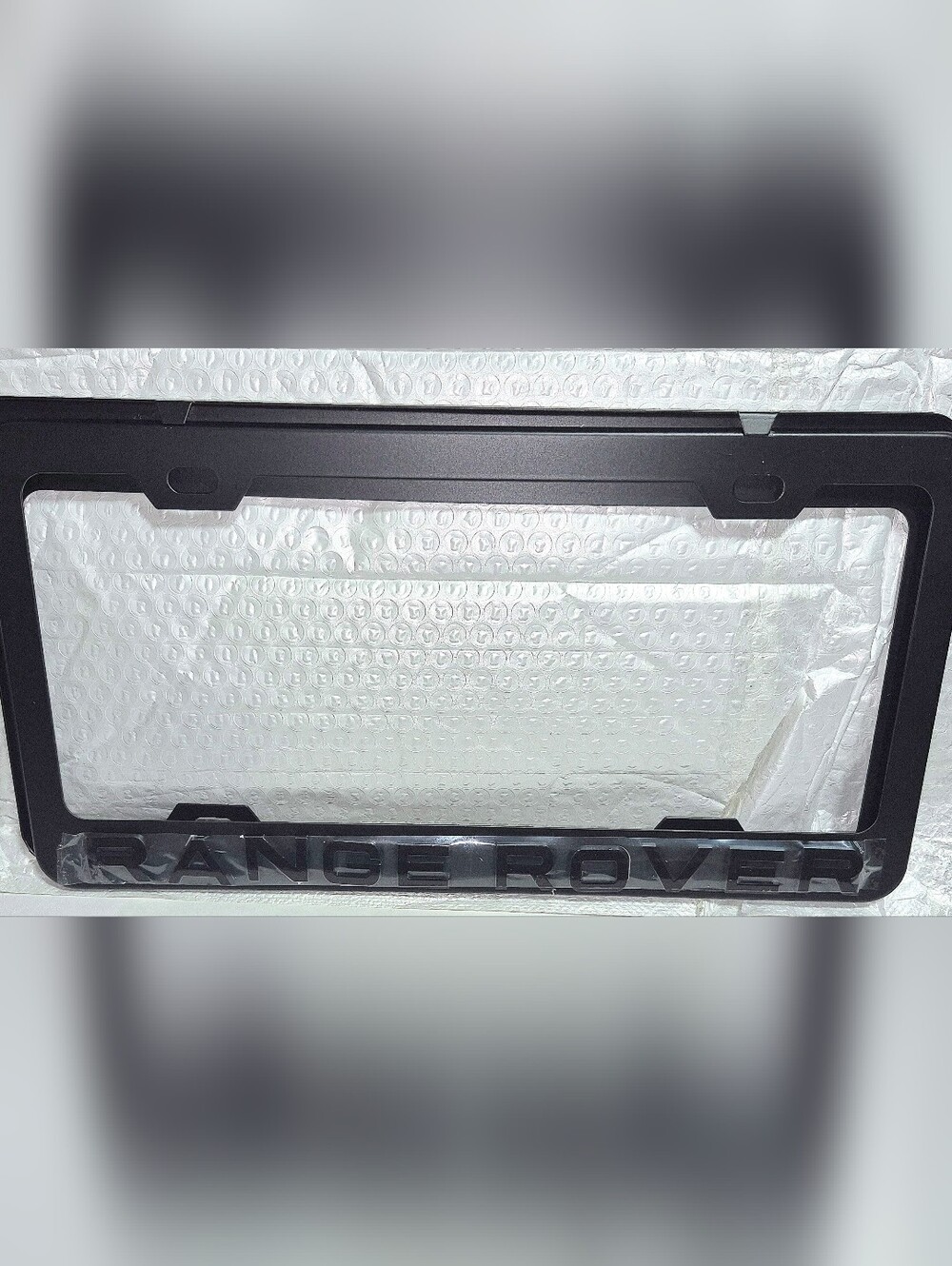 Range Rover Black License Plate Frame With Embossed Logo